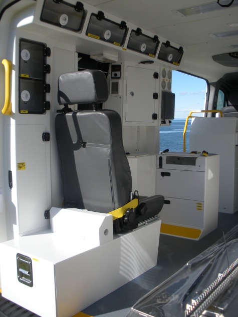 Ambulance interior cabinets and aluminium panels
